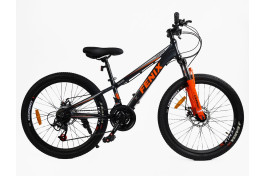 Велосипед підлітковий Corso FENIX FX-24761 24"/11", чорно-помаранчевий