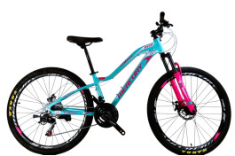 Велосипед підлітковий Corso Mercury MR-26043 26"/13", бірюзовий з малиновим